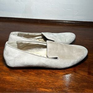 Birdies Grey Cream Suede The Starling Loafers Size 9 FUC
